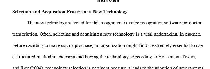 Write a 350- to 700-word summary that incorporates the key components of the completed SWOT analysis for the technology