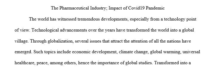 Write a paper that engages with a topic of the class in light of the COVID-19 pandemic.
