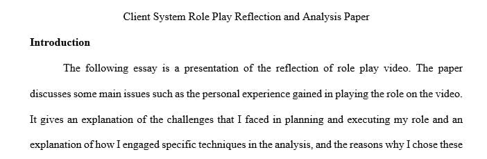 An explanation of the challenges you experienced in planning and executing the role-play.
