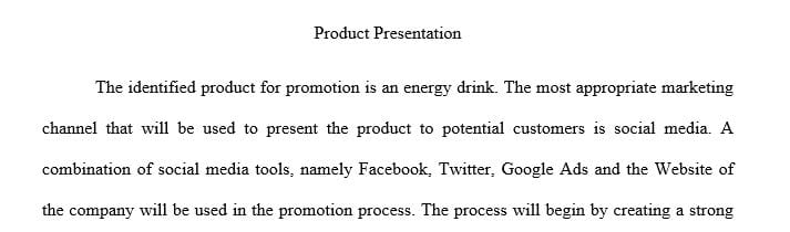 Decide which product or service you will market for your final project