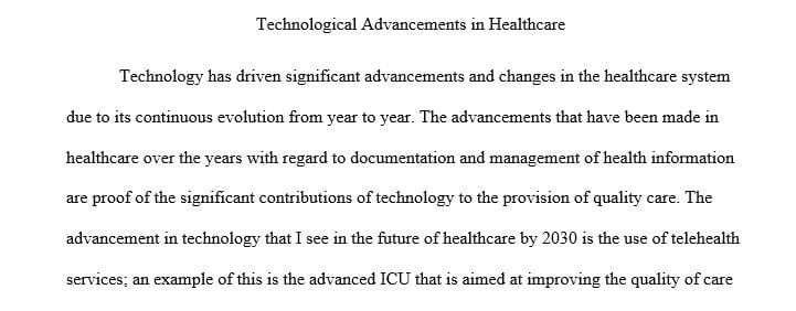 Envision what the health care system of 2030 might look like