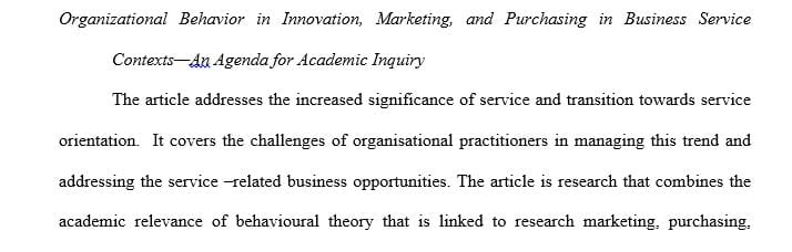 Find and choose a scholarly article on an Organizational Behavior topic