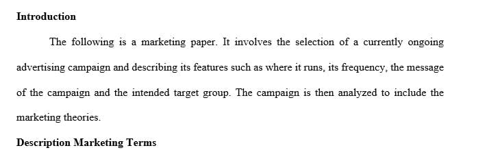 Select an advertising campaign that is currently ongoing