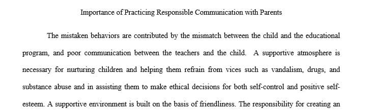 What is the importance of practicing responsible communication with parents