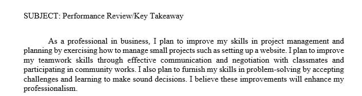 What value you offer a prospective employer or during the semester identify skills in terms of continuous improvement