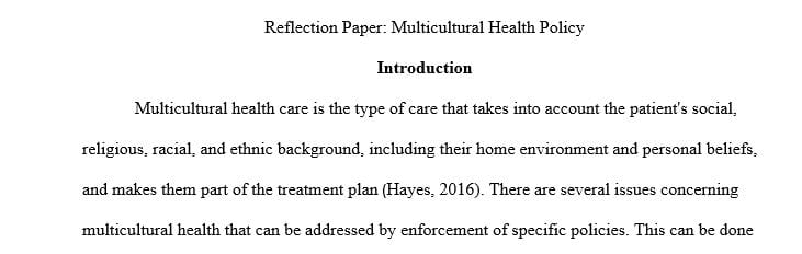 Why and how did you base your belief that this candidate will positively affect multicultural health issues
