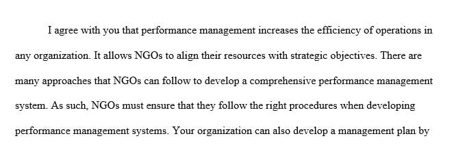 According to Weikart, (2013), nonprofit can use performance for several reason