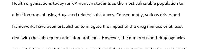 Addiction and the research question is What are student perceptions on addictive behavior