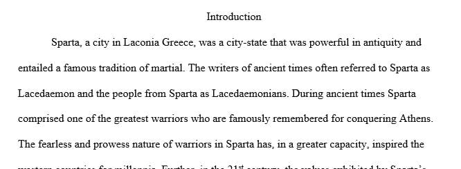 Analyze how Sparta laid the foundation for modern military values.
