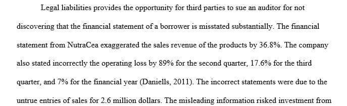 Analyze the audit report that the CPA firm issued. Ascertain the legal liability to third parties who relied on financial statements