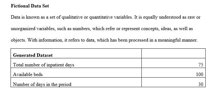 Calculate the inpatient occupancy ratio based on your data. Show your work.