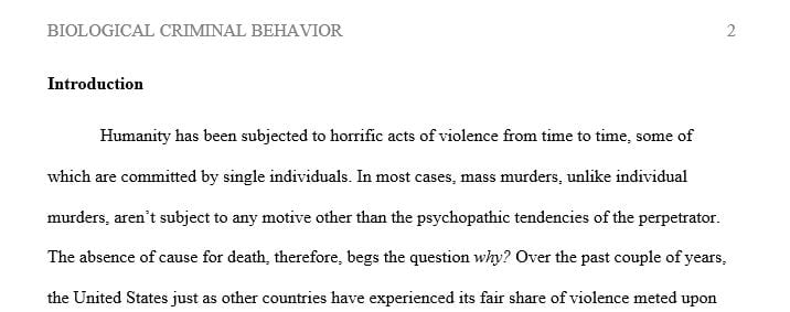 Choose a criminal offender who committed crimes due to a biological, psychological or rational choice condition.