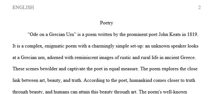 Choose one way that both poems use poetic structures and devices to express ideas about art, culture and society.