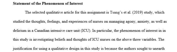Conduct a critical appraisal of literature that demonstrates an understanding of qualitative research.