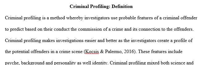 Conduct an internet search to discover the realities of criminal profiling