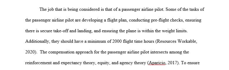 Describe a compensation approach for that job that aligns with all 3 theories.