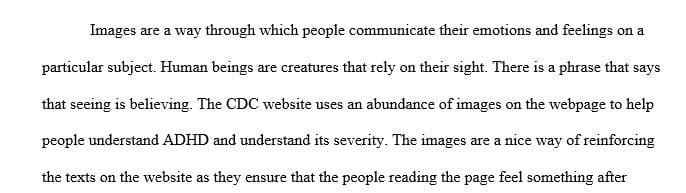 Describe an image from one of the CDC website pages on ADHD that you find to be especially powerful and persuasive. 