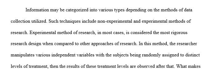 Distinguish quantitative experimental research from quantitative non experimental research are manipulation of treatments and randomization.