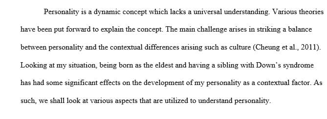 Explain gender differences in the study of personality