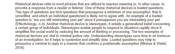 Explain the relationship between rhetorical devices and persuasion.