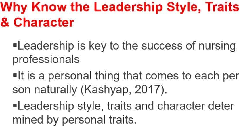 Explain why it is important for nursing professionals to be aware of their personal leadership style