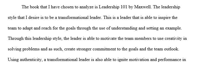 How does this book relate to your current or desired leadership style
