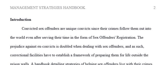 Imagine you work for a correctional facility and have been tasked with creating a handbook with detailed strategies for managing special issues