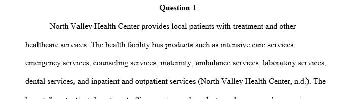 Justify the purpose of the selected health care establishments’ products or services and their associated life cycles.