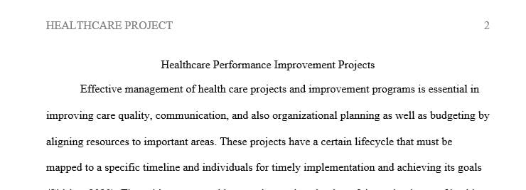 Performance Improvement programs and effective project management require an understanding of the four phases of the project life-cycle