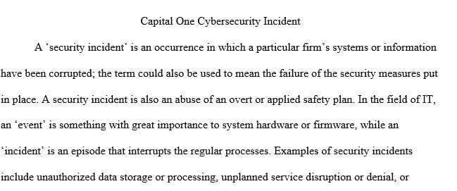 Review a Security Breach which occurred over the past year