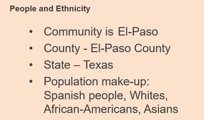 Select a community of interest in your region. Perform a physical assessment of the community.