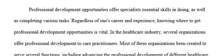 The certifications and continuing education that would be appropriate for a professional role in a hospital or other applicable health care setting.