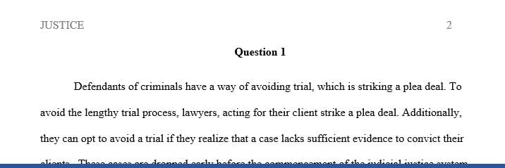 What are some of the ways that a criminal defendant can avoid going to trial