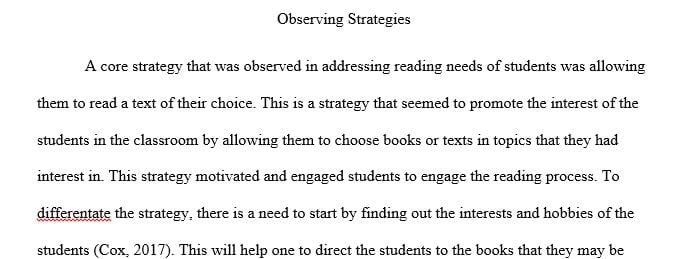 What are strategies the teacher uses to employ differentiate instruction and assessment to meet the learning needs of all students.