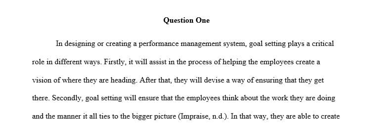 What is the importance of goal-setting when designing a performance management system
