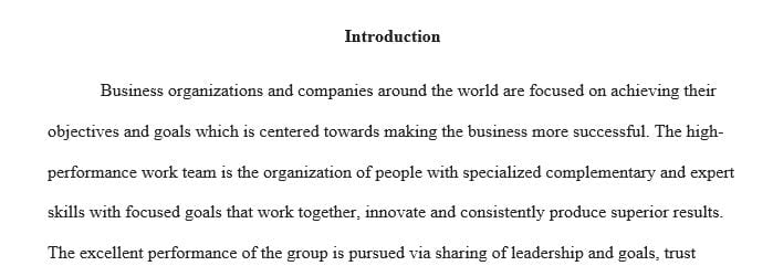 What is the relationship between team leadership to high-performance work teams