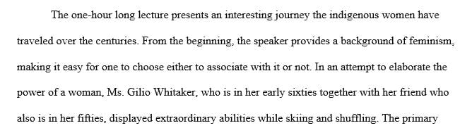 Write a one-page summary on Dr. Gilio-Whitaker's lecture on how is Native women activism working to combat environmental problems