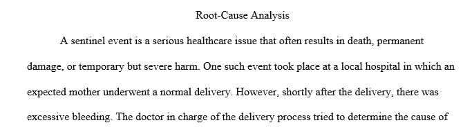 Analyze the root cause of a patient safety issue or a specific sentinel event pertaining to medication administration in an organization.