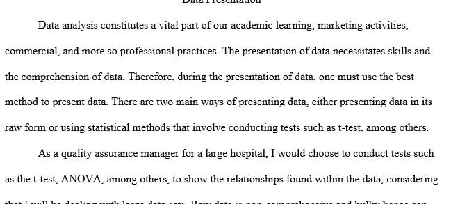 As a health care manager, you will have the opportunity to present data to various groups and stakeholders.