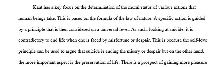 Choose one of these test cases and explain in your own words the reasoning that leads to the conclusion Kant defends.