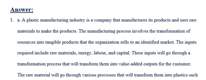 Describe the nature of operations management in the following organizations.