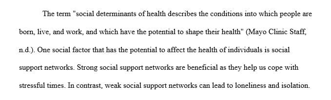 Features of society that have been identified as social determinants impact the health of populations.