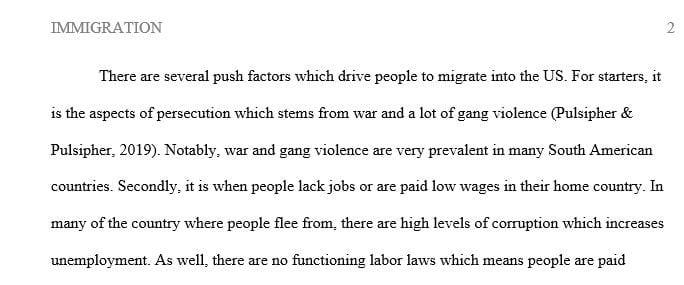 Immigration to the United States is a huge issue.  Respond to the quote on page 105 of your textbook