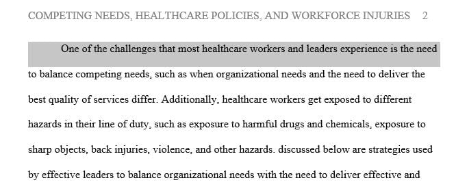 Organizational Policies and Practices to Support Healthcare Issues