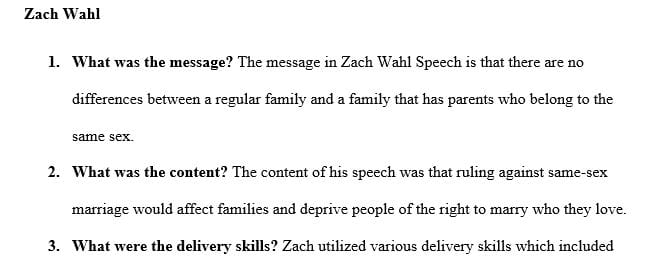 Watch the speeches For both of the speeches answer the questions below.