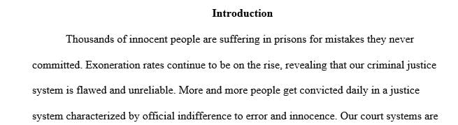 Write a short expository paper (3–5 pages) on a criminal justice topic of interest