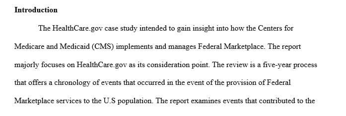 6-8 page project management summary paper for the HealthCare.gov case study.