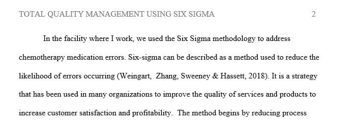 Discuss the following points regarding the total quality management (TQM) concept