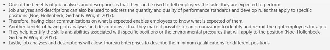 Explain the importance of job analyses and job descriptions to an organization