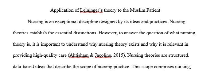Explain what practice or clinical setting you chose, how the six criteria helped you choose, and why the selected theory is well suited to it.